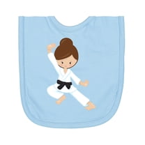 Inktastic Karate Girl, Cute Girl, Black Belt, Brown Hair Newborn Bib