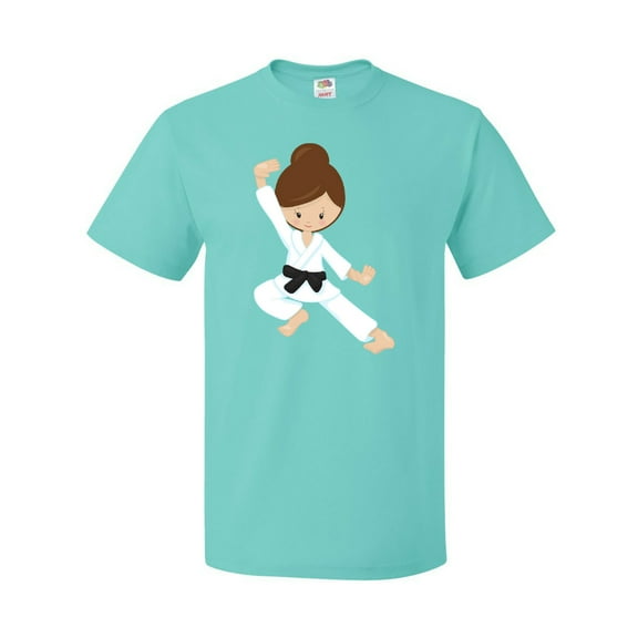 Inktastic Karate Girl, Cute Girl, Black Belt, Brown Hair T-Shirt
