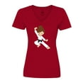 thumbnail image 1 of Inktastic Karate Girl, Cute Girl, Black Belt, Brown Hair Women's V-Neck T-Shirt, 1 of 5