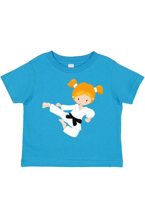 Karate Girl, Cute Girl, Black Belt, Orange Hair Girls Toddler T-Shirt