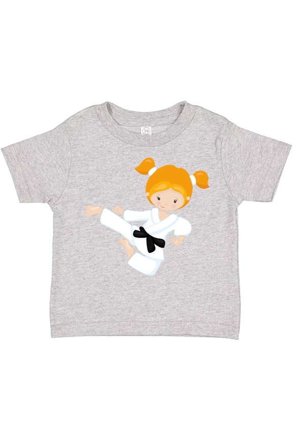 Karate Girl, Cute Girl, Black Belt, Orange Hair Girls Toddler T-Shirt