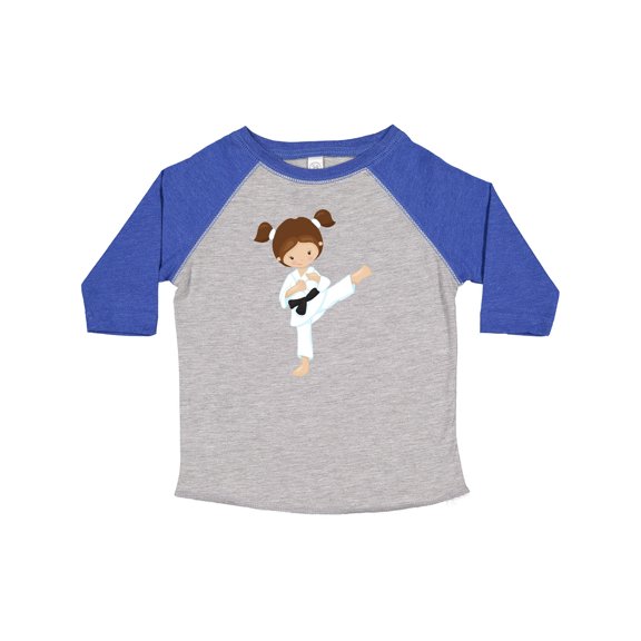 Inktastic Karate Girl, Cute Girl, Brown Hair, Black Belt Girls Toddler T-Shirt