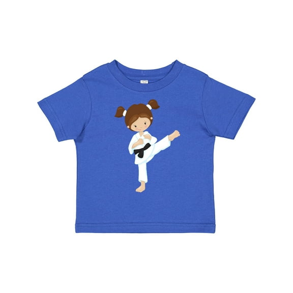 Inktastic Karate Girl, Cute Girl, Brown Hair, Black Belt Girls Toddler T-Shirt