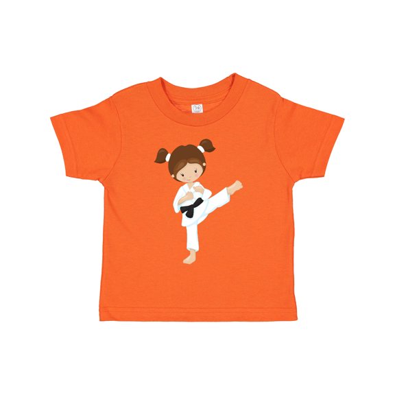 Inktastic Karate Girl, Cute Girl, Brown Hair, Black Belt Girls Toddler T-Shirt