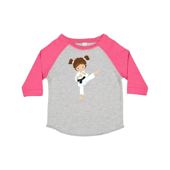 Inktastic Karate Girl, Cute Girl, Brown Hair, Black Belt Girls Toddler T-Shirt