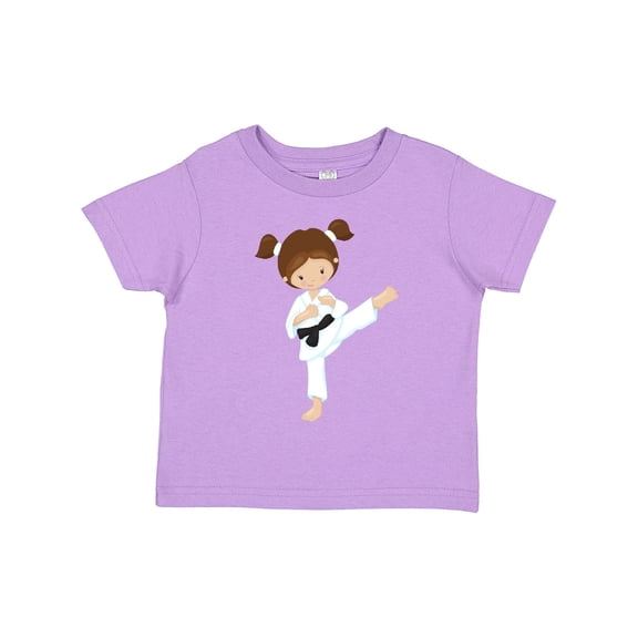 Inktastic Karate Girl, Cute Girl, Brown Hair, Black Belt Girls Toddler T-Shirt