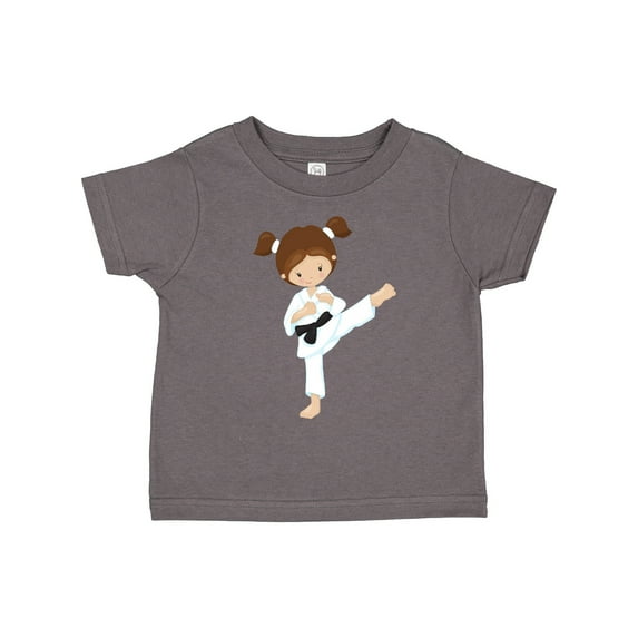 Inktastic Karate Girl, Cute Girl, Brown Hair, Black Belt Girls Toddler T-Shirt