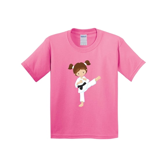 Inktastic Karate Girl, Cute Girl, Brown Hair, Black Belt Youth T-Shirt