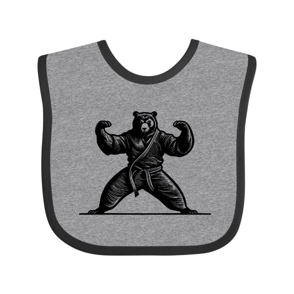 Inktastic Karate Martial Arts Mma Funny Bear Boys Baby Bib