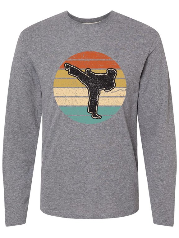 Karate Martial Arts Retro Sunset Long Sleeve T-Shirt