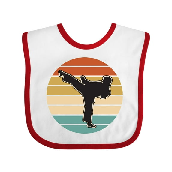 Inktastic Karate Martial Arts Silhouette Boys or Girls Baby Bib