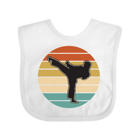 Inktastic Karate Martial Arts Silhouette Boys or Girls Baby Bib