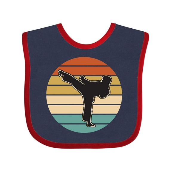 Inktastic Karate Martial Arts Silhouette Boys or Girls Baby Bib