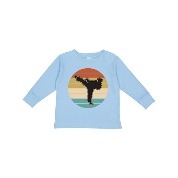Inktastic Karate Martial Arts Silhouette Boys or Girls Long Sleeve Toddler T-Shirt