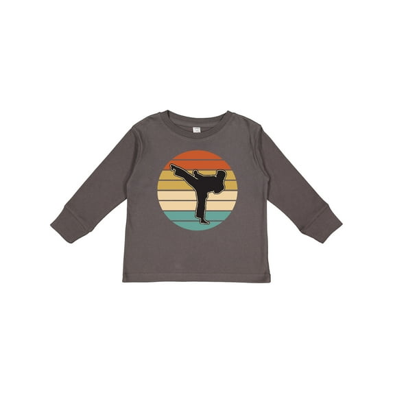 Inktastic Karate Martial Arts Silhouette Boys or Girls Long Sleeve Toddler T-Shirt