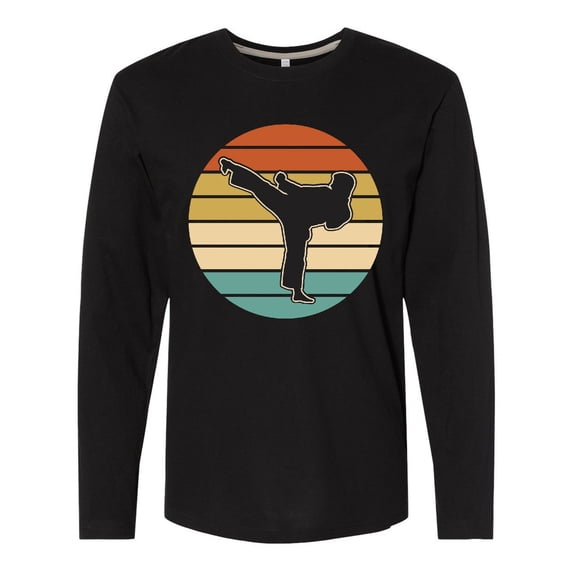 Inktastic Karate Martial Arts Silhouette Long Sleeve T-Shirt