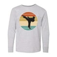 thumbnail image 1 of Inktastic Karate Martial Arts Silhouette Long Sleeve Youth T-Shirt, 1 of 5