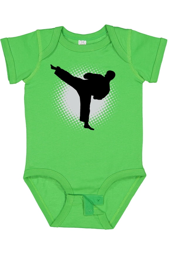 Karate Martial Arts Silhouette Sports Boys Baby Bodysuit