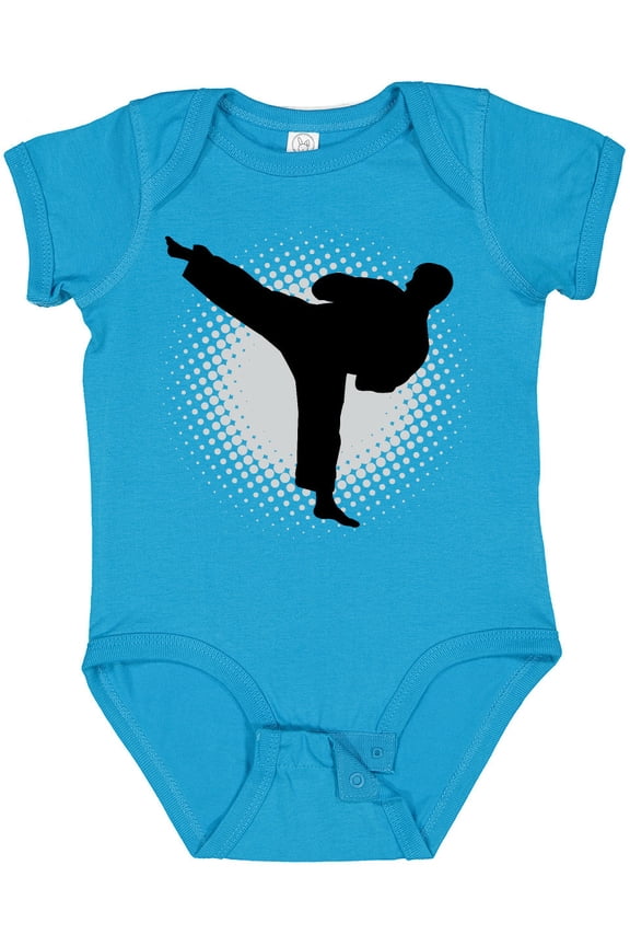 Karate Martial Arts Silhouette Sports Boys Baby Bodysuit