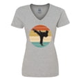 thumbnail image 1 of Inktastic Karate Martial Arts Silhouette Women's V-Neck T-Shirt, 1 of 5