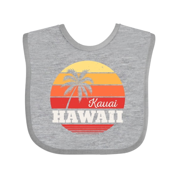 Inktastic Kauai Hawaii Retro Sunset Boys or Girls Baby Bib