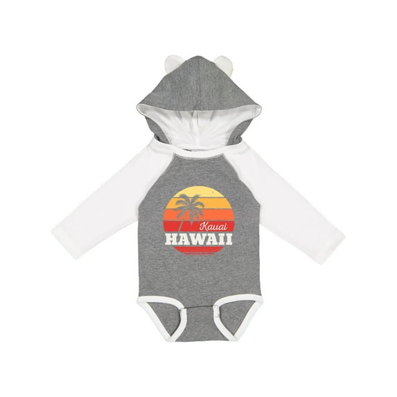 Inktastic Kauai Hawaii Retro Sunset Boys or Girls Long Sleeve Baby Bodysuit