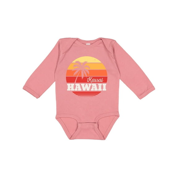 Inktastic Kauai Hawaii Retro Sunset Boys or Girls Long Sleeve Baby Bodysuit