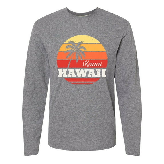 Inktastic Kauai Hawaii Retro Sunset Long Sleeve T-Shirt