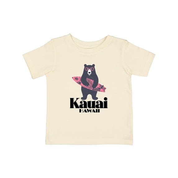 Inktastic Kauai Hawaii Surfing Bear Girls Baby T-Shirt