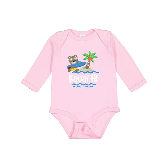 Inktastic Kauai Hawaii Surfing Boys or Girls Long Sleeve Baby Bodysuit