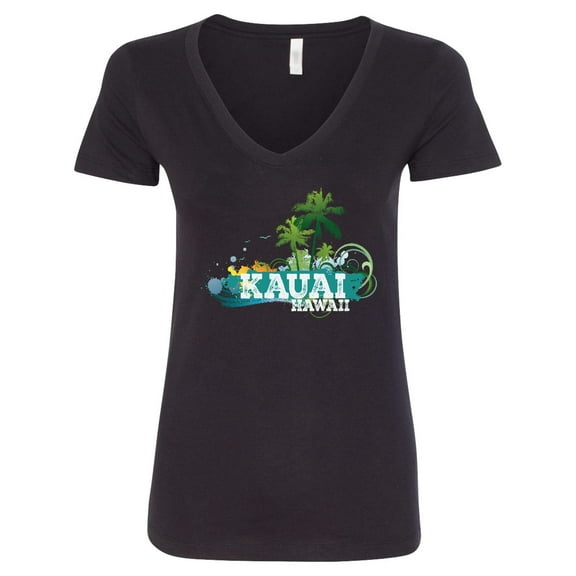 Inktastic Kauai Hawaii Tropical Vacation Women's V-Neck T-Shirt