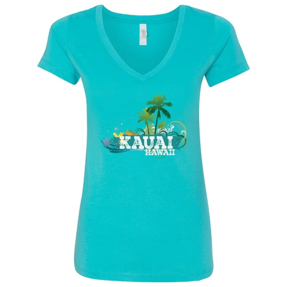 Inktastic Kauai Hawaii Tropical Vacation Women's V-Neck T-Shirt