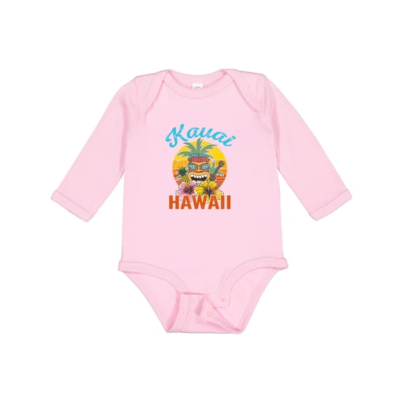 Inktastic Kauai Hawaii Vacation Tiki Boys or Girls Long Sleeve Baby Bodysuit