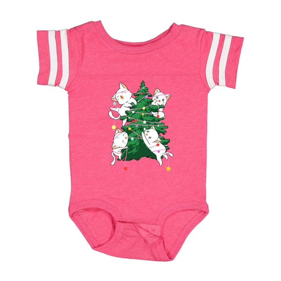 Inktastic Kawaii Cats Christmas Tree Boys or Girls Baby Bodysuit