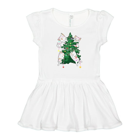 Inktastic Kawaii Cats Christmas Tree Girls Baby Dress