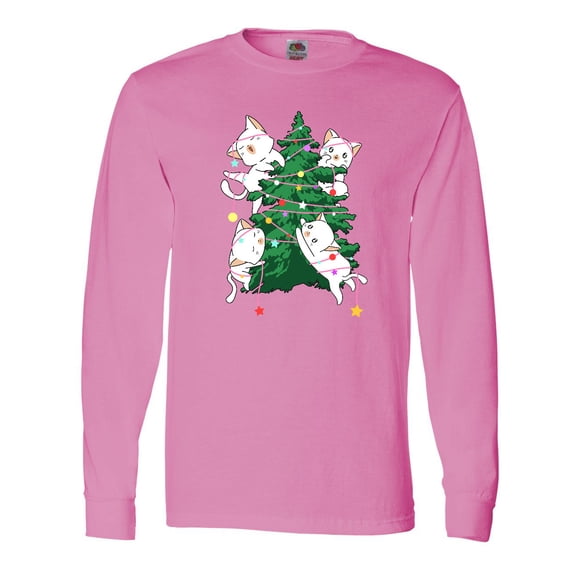 Inktastic Kawaii Cats Christmas Tree Long Sleeve T-Shirt