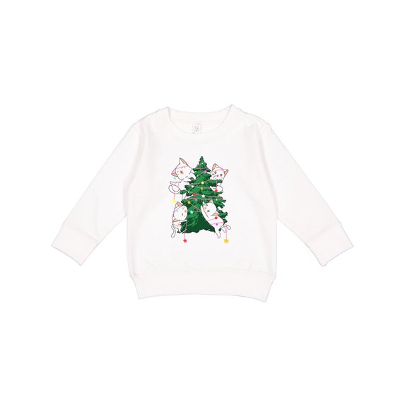 Inktastic Kawaii Cats Christmas Tree Toddler Sweatshirt