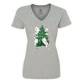 thumbnail image 1 of Inktastic Kawaii Cats Christmas Tree Women's V-Neck T-Shirt, 1 of 5