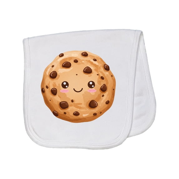 Inktastic Kawaii Happy Chocolate Chip Cookie Baby Burp Cloth