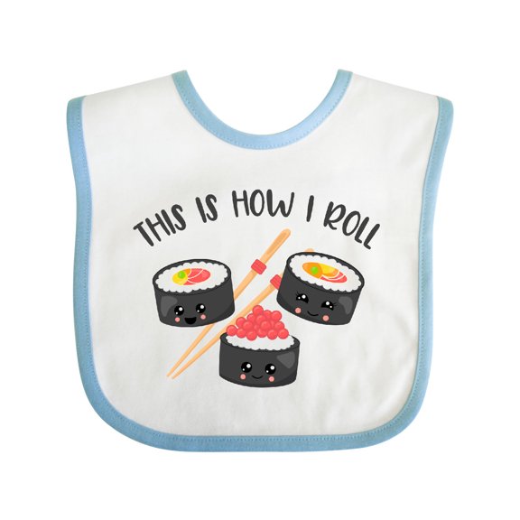 Inktastic Kawaii How I Roll Sushi Boys or Girls Baby Bib