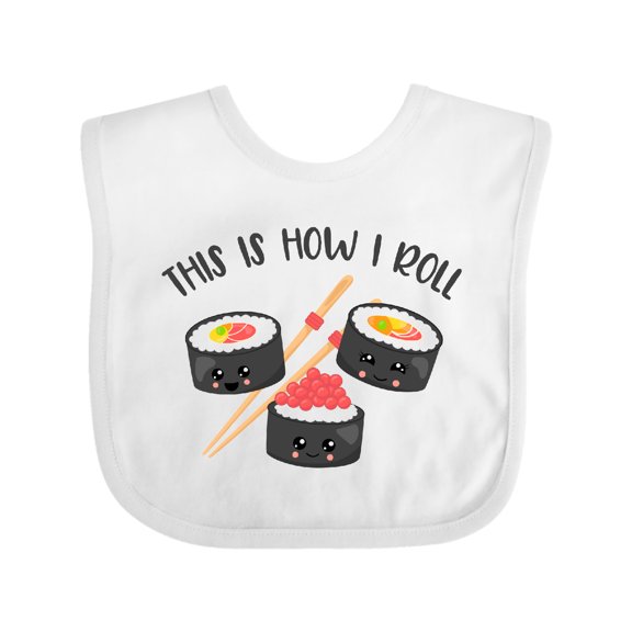 Inktastic Kawaii How I Roll Sushi Boys or Girls Baby Bib