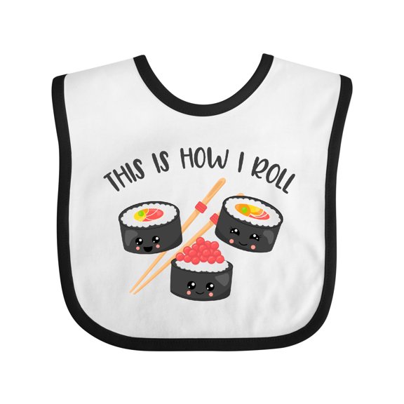 Inktastic Kawaii How I Roll Sushi Boys or Girls Baby Bib