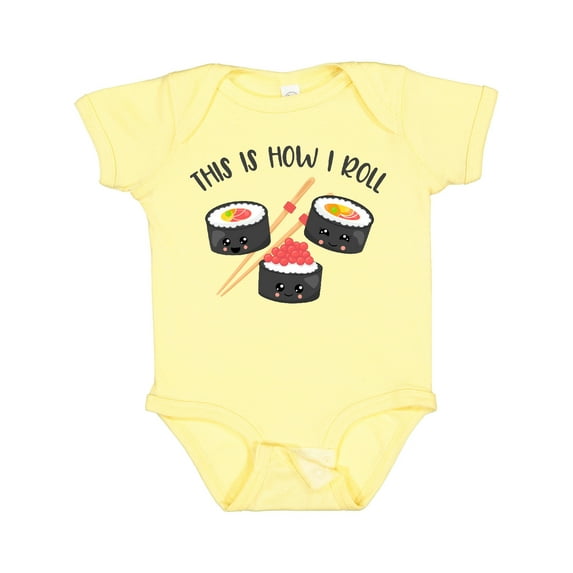 Inktastic Kawaii How I Roll Sushi Boys or Girls Baby Bodysuit