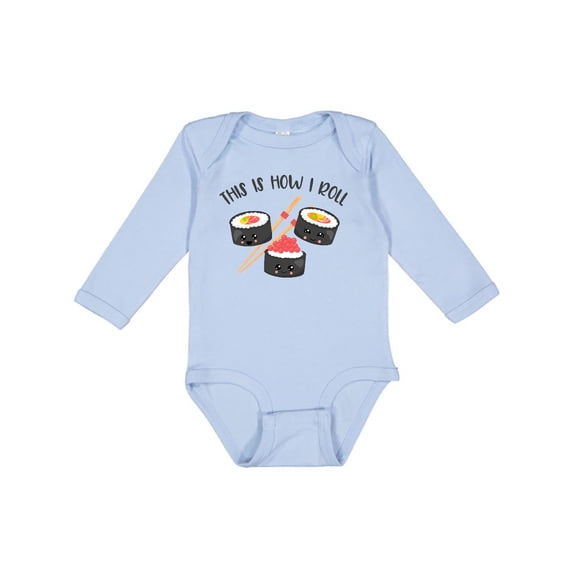 Inktastic Kawaii How I Roll Sushi Boys or Girls Long Sleeve Baby Bodysuit