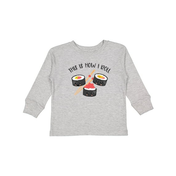 Inktastic Kawaii How I Roll Sushi Boys or Girls Long Sleeve Toddler T-Shirt