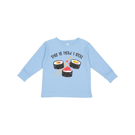 Inktastic Kawaii How I Roll Sushi Boys or Girls Long Sleeve Toddler T-Shirt
