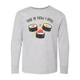 thumbnail image 1 of Inktastic Kawaii How I Roll Sushi Long Sleeve Youth T-Shirt, 1 of 5