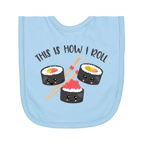 Inktastic Kawaii How I Roll Sushi Newborn Bib