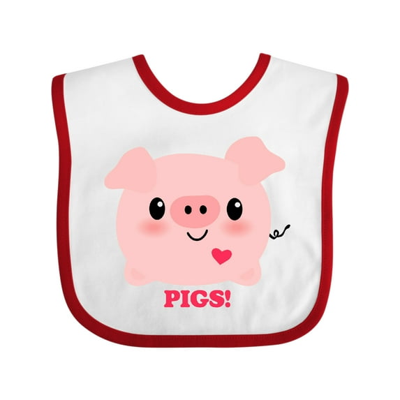 Inktastic Kawaii I Love Pigs Boys or Girls Baby Bib