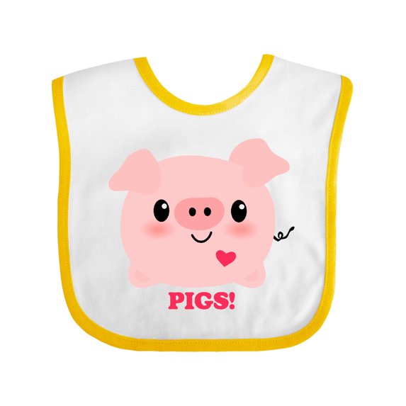 Inktastic Kawaii I Love Pigs Boys or Girls Baby Bib